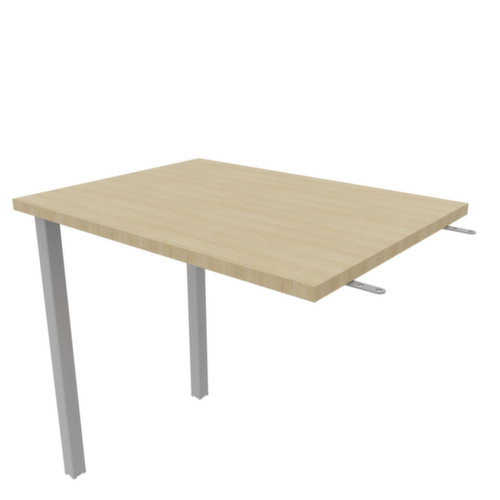 Quadrifoglio Aanbouwtafel Practika voor bureau met 4-voetonderstel, breedte x diepte 800 x 600 mm, plaat eiken