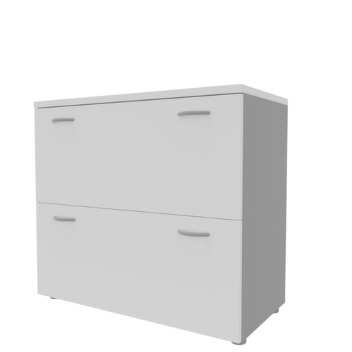 Quadrifoglio Hangmappenkast Practika, 2 uittrekelementen, aluminium/wit