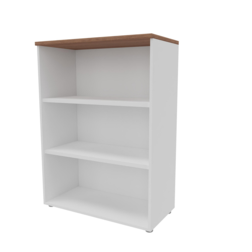 Quadrifoglio Kantoorstelling Practika, breedte 900 mm, 3 OH, wit/notenhout