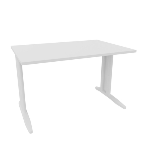 Quadrifoglio Bureau Practika met C-voetonderstel, breedte x diepte 1200 x 800 mm, plaat wit