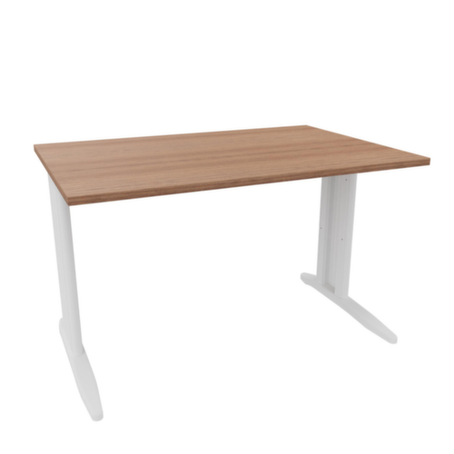Quadrifoglio Bureau Practika met C-voetonderstel, breedte x diepte 1200 x 800 mm, plaat canaletto-hout