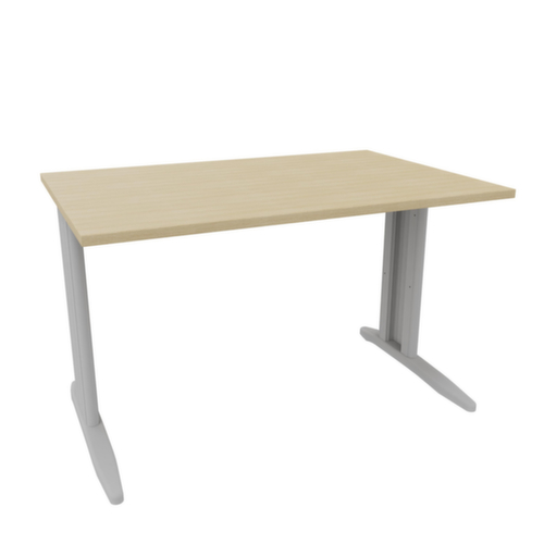 Quadrifoglio Bureau Practika met C-voetonderstel, breedte x diepte 1200 x 800 mm, plaat eiken