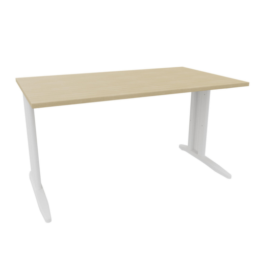Quadrifoglio Bureau Practika met C-voetonderstel, breedte x diepte 1400 x 800 mm, plaat eiken