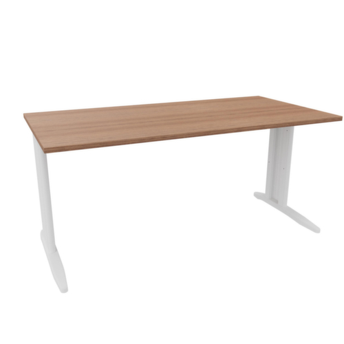 Quadrifoglio Bureau Practika met C-voetonderstel, breedte x diepte 1600 x 800 mm, plaat canaletto-hout
