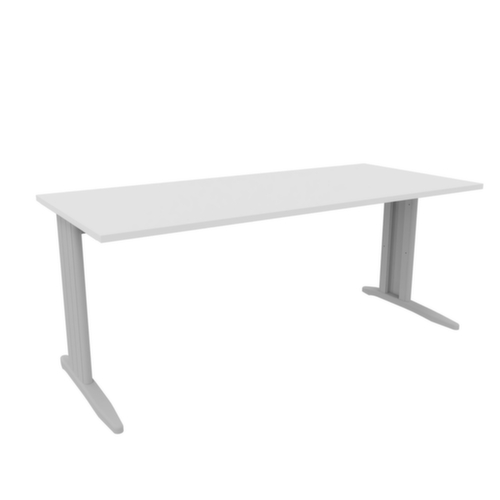 Quadrifoglio Bureau Practika met C-voetonderstel, breedte x diepte 1800 x 800 mm, plaat wit