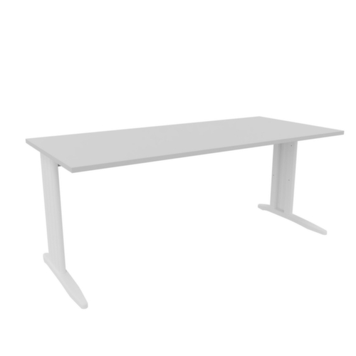 Quadrifoglio Bureau Practika met C-voetonderstel, breedte x diepte 1800 x 800 mm, plaat grijs