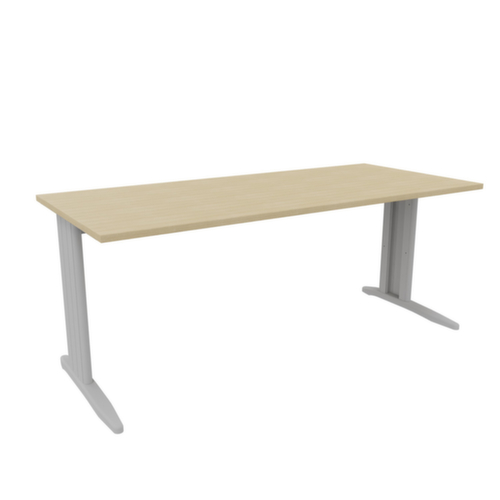 Quadrifoglio Bureau Practika met C-voetonderstel, breedte x diepte 1800 x 800 mm, plaat eiken