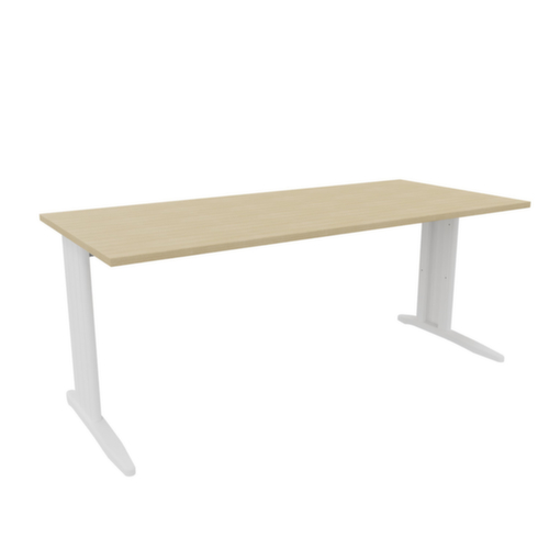 Quadrifoglio Bureau Practika met C-voetonderstel, breedte x diepte 1800 x 800 mm, plaat eiken