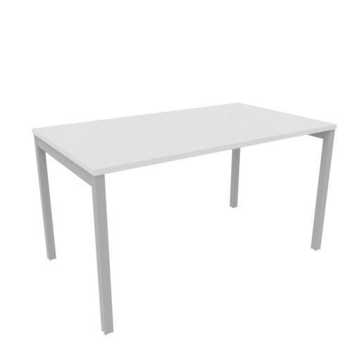 Quadrifoglio Bureau Practika met 4-voetonderstel, breedte x diepte 1400 x 800 mm, plaat wit
