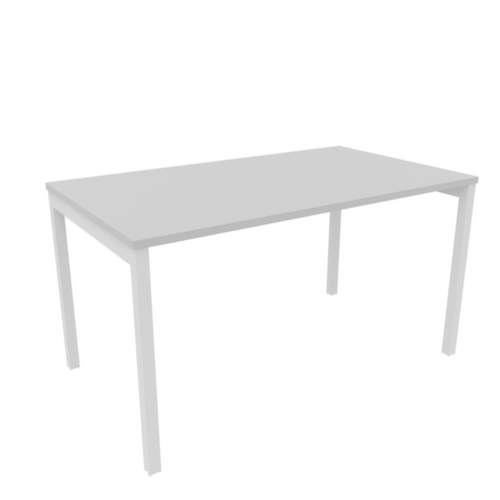 Quadrifoglio Bureau Practika met 4-voetonderstel, breedte x diepte 1400 x 800 mm, plaat grijs