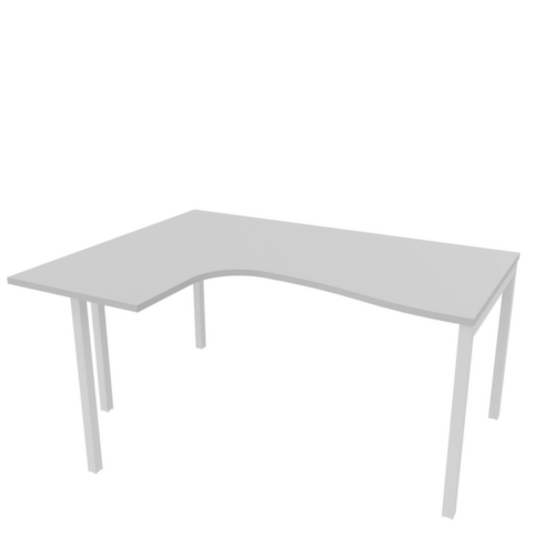 Quadrifoglio Hoekbureau Practika, 4-voetonderstel, breedte 1600 mm, grijs/wit