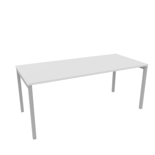 Quadrifoglio Bureau Practika met 4-voetonderstel, breedte x diepte 1800 x 800 mm, plaat wit
