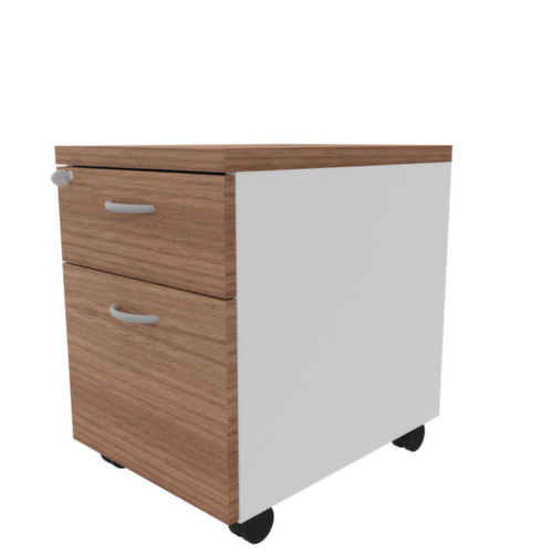 Quadrifoglio Rolcontainer Practika met HR uittrekbaar, 1 lade(n), wit/canaletto-hout