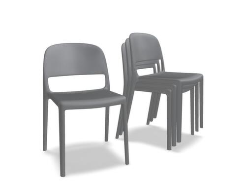 .mdd Stapelstoel Blendy, RAL7044 zijdegrijs