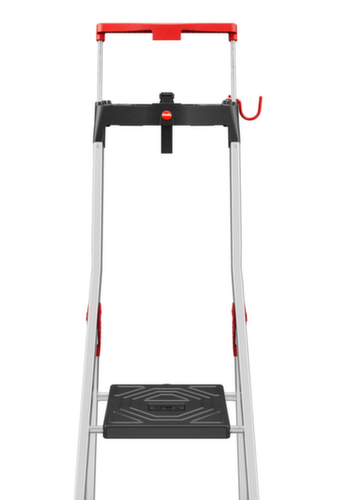 Hailo Enkelzijdige trapladder TopLine L100 met uittrekbare veiligheidsbeugel, 4 extra diepe geribbelde treden