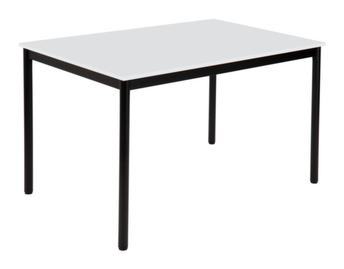 Multifunctionele tafel van ronde buis met 4-voetonderstel, hoogte x breedte x diepte 720 x 1200 x 800 mm, plaat lichtgrijs