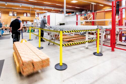 Afzetpaal Safety met 2 riemen, lengte afzetlint 2,3 m, paal aluminium