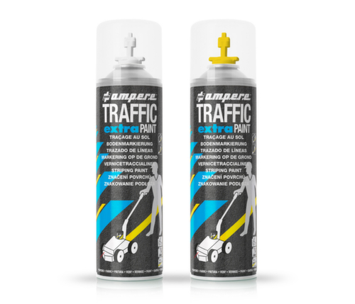 a.m.p.e.r.e. Vloermarkeringsset TRAFFIC PAINT® met 12 verfbussen, geel