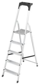 UDOBÄR Aluminium trapladder met bak, 5 treden met profiel