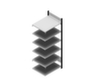 hofe Boutloos vijlrek Bevestigingsgebied voor gebruik aan beide zijden, 6 vloer, RAL 9005 gitzwart/RAL 9006 blank aluminiumkleurig