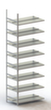 META Schroefbaar vijlenrek Bevestigingsveld voor gebruik aan beide zijden, 8 vloer, RAL7035 lichtgrijs