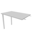 Quadrifoglio Aanbouwtafel Practika voor bureau met 4-voetonderstel, breedte x diepte 1000 x 600 mm, plaat grijs