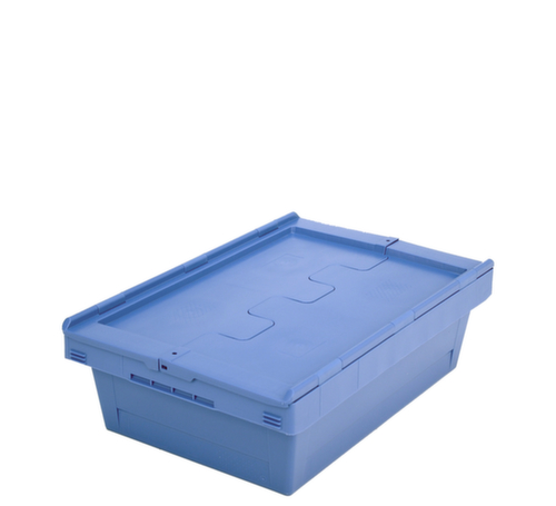 BITO Herbruikbare bak verzegelbaar, inhoud 29 l, Tweedelig scharnierdeksel