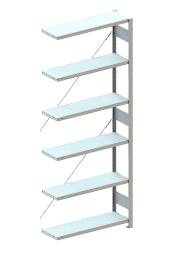 META Systeeminhaakstelling CLIP aanbouwsectie, hoogte x breedte x diepte 2500 x 1006 x 336 mm, 6 legborden