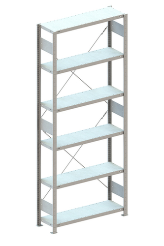 META Systeeminhaakstelling CLIP, hoogte x breedte x diepte 2500 x 1056 x 336 mm, 6 legborden