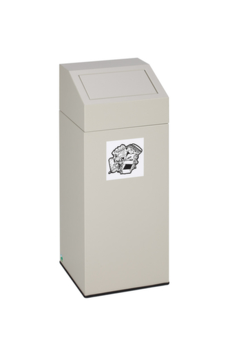 Afvalverzamelbak inclusief sticker, 45 l, ijzerglans, deksel ijzerglans