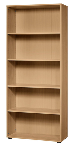 Kantoorstelling Up and Down met achterwand, breedte 1000 mm, 5 OH, beuken