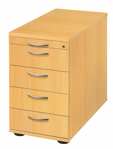 Staand ladeblok Solid met laden, 5 lade(n), beuken/beuken
