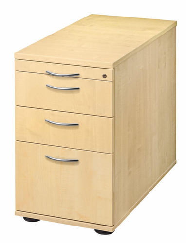 Sokkel Solid met uittrekbare HR, 3 lade(n), esdoorn/esdoorn