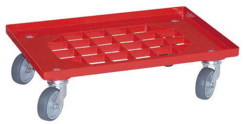 Set onderwagens met roosterlaadvlak, draagvermogen 250 kg, rood