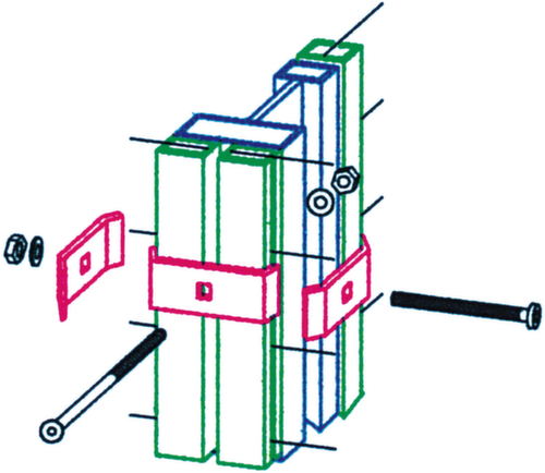Paal voor scheidingswandsysteem, hoogte 2200 mm