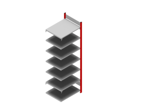 hofe Boutloos vijlrek Bevestigingsgebied voor gebruik aan beide zijden, 7 vloer, RAL 3000 vuurrood / RAL 9006 blank aluminiumkleurig