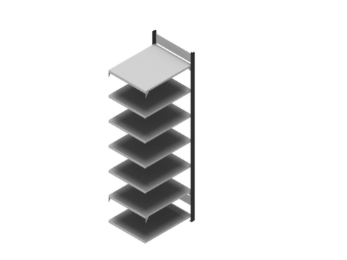 hofe Boutloos vijlrek Bevestigingsgebied voor gebruik aan beide zijden, 7 vloer, RAL 7016 antracietgrijs / RAL 9006 blank aluminiumkleurig