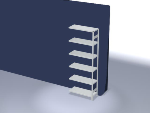 hofe Traversestelling in standaard uitvoering, hoogte x breedte x diepte 2500 x 1010 x 435 mm, 6 legborden