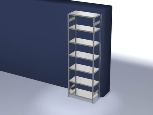 hofe Traversestelling in standaard uitvoering, hoogte x breedte x diepte 3000 x 1060 x 535 mm, 7 legborden