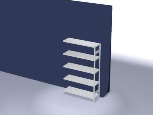 hofe Traversestelling in standaard uitvoering, hoogte x breedte x diepte 2000 x 1310 x 435 mm, 5 legborden