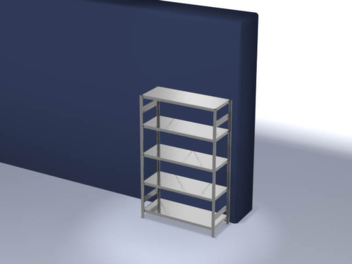 hofe Traversestelling in standaard uitvoering, hoogte x breedte x diepte 2000 x 1360 x 535 mm, 5 legborden