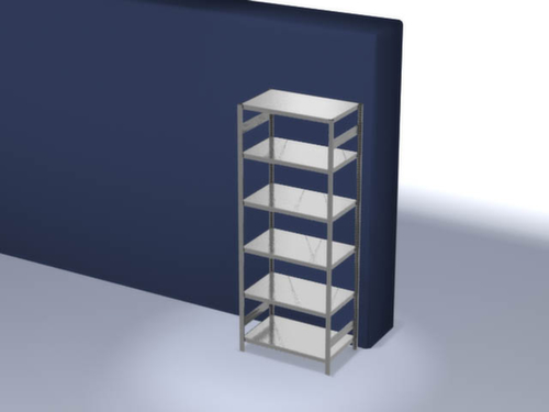 hofe Traversestelling in middelzware uitvoering, hoogte x breedte x diepte 2500 x 1060 x 635 mm, 6 legborden