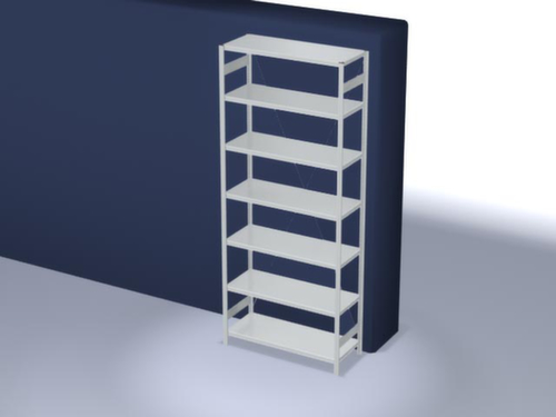 hofe Traversestelling in middelzware uitvoering, hoogte x breedte x diepte 3000 x 1360 x 535 mm, 7 legborden