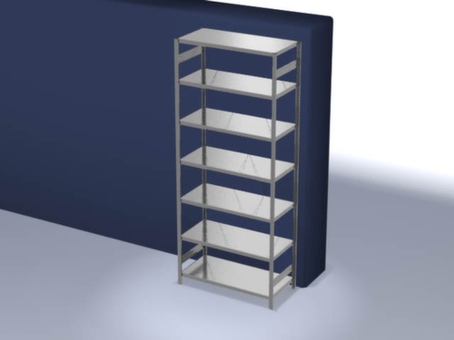 hofe Traversestelling in zware uitvoering, hoogte x breedte x diepte 3000 x 1360 x 635 mm, 7 legborden