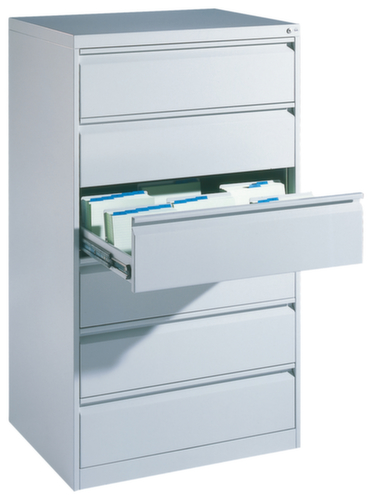 C+P Fichekast, drie banen, RAL7035 lichtgrijs/RAL7035 lichtgrijs