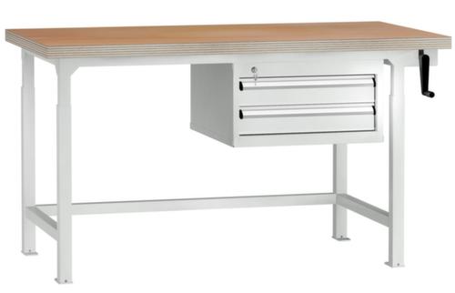 KLW Lutz In hoogte verstelbare werkbank met laden, 2 laden