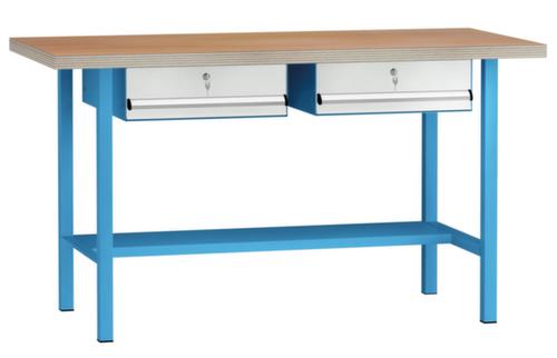 KLW Lutz Werkbank met multiplexplaat, 2 laden, 1/2 legbord