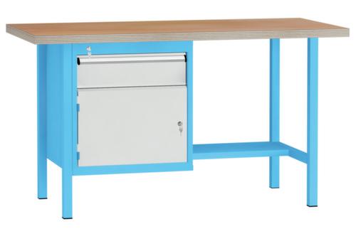 KLW Lutz Werkbank met multiplexplaat, 1 lade, 1 kast, 1/2 legbord