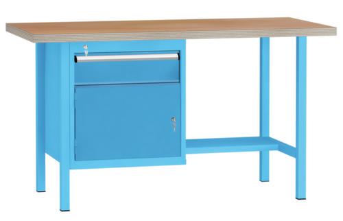 KLW Lutz Werkbank met multiplexplaat, 1 lade, 1 kast, 1/2 legbord