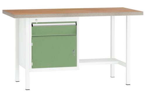 KLW Lutz Werkbank met multiplexplaat, 1 lade, 1 kast, 1/2 legbord